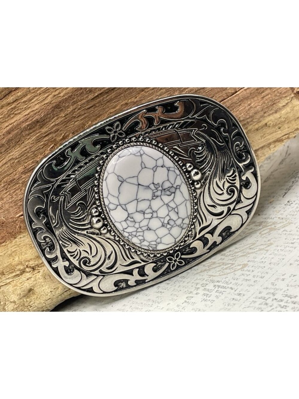 WHITE Turquoise Silver Western Southwest men unisex Belt Buckle Ranch Rodeo FALL